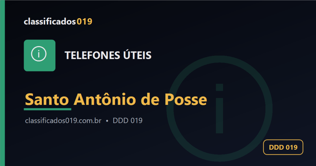 Telefones Úteis em Santo Antônio de Posse (019): Lista de Contatos Importantes