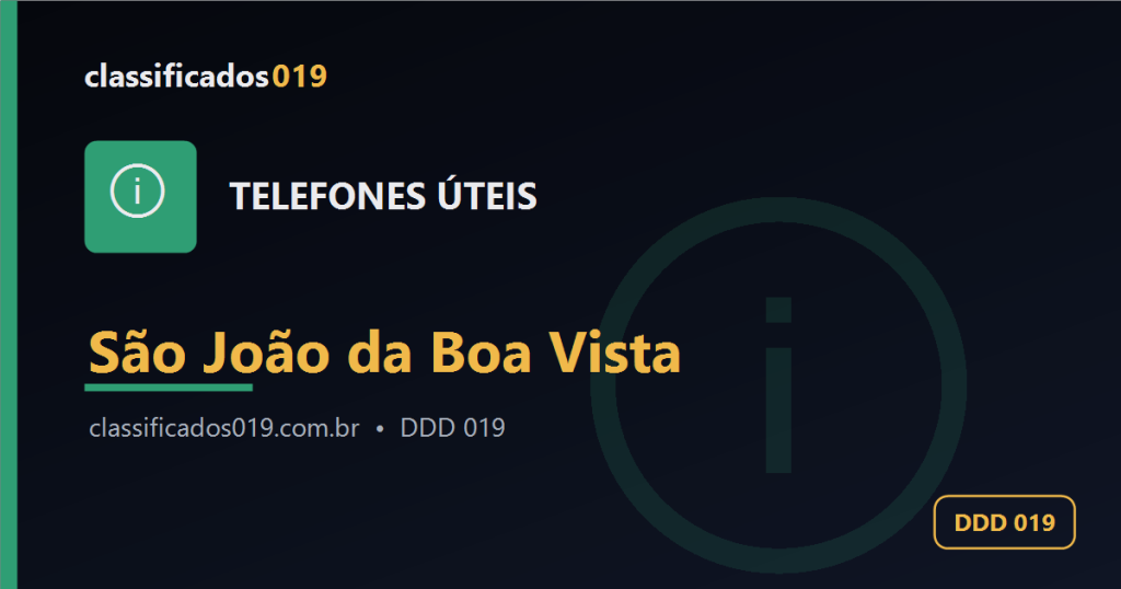 Telefones Úteis em São João da Boa Vista (019): Lista de Contatos Importantes