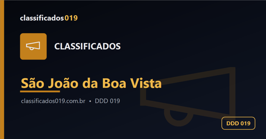 Classificados em São João da Boa Vista (019): Anúncios Grátis de Serviços, Empregos e Mais