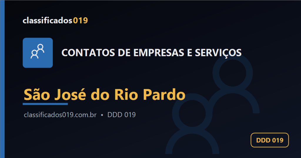 Contatos de Empresas e Serviços em São José do Rio Pardo (DDD 019)