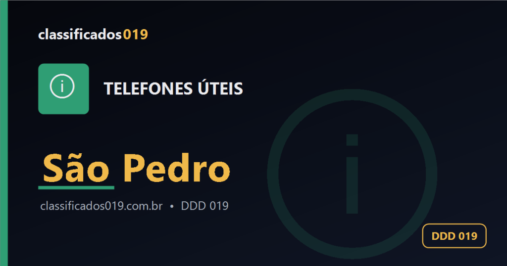 Telefones Úteis em São Pedro (019): Lista de Contatos Importantes