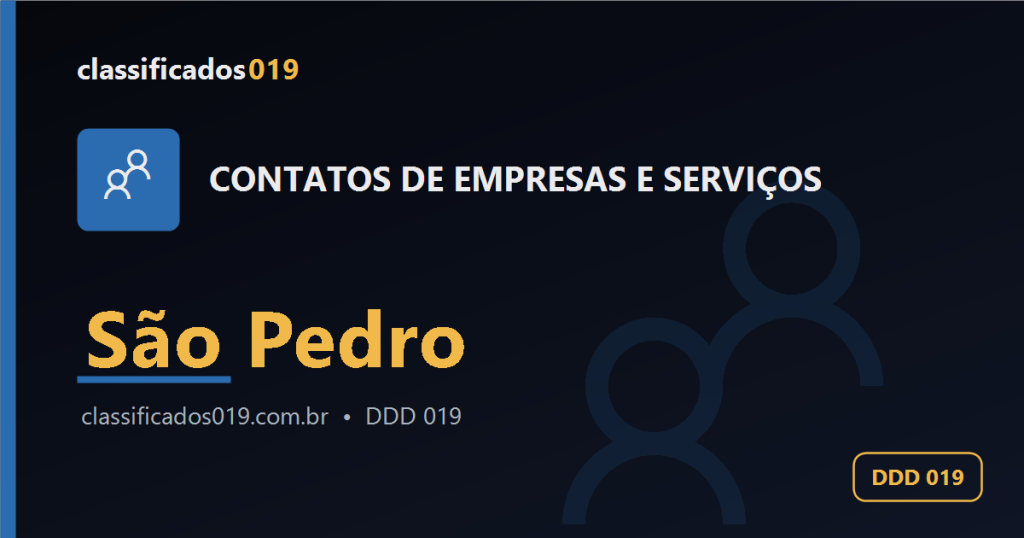 Contatos de Empresas e Serviços em São Pedro (DDD 019)