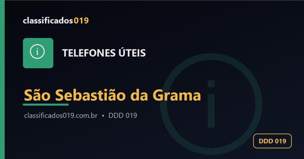 Telefones Úteis em São Sebastião da Grama (019): Lista de Contatos Importantes