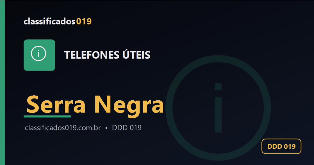 Telefones Úteis em Serra Negra (019): Lista de Contatos Importantes