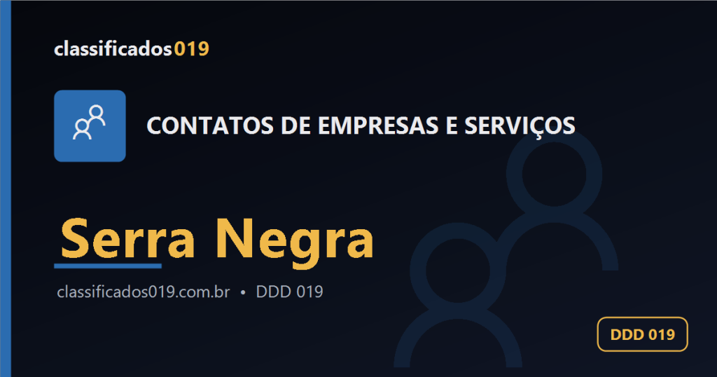 Contatos de Empresas e Serviços em Serra Negra (DDD 019)