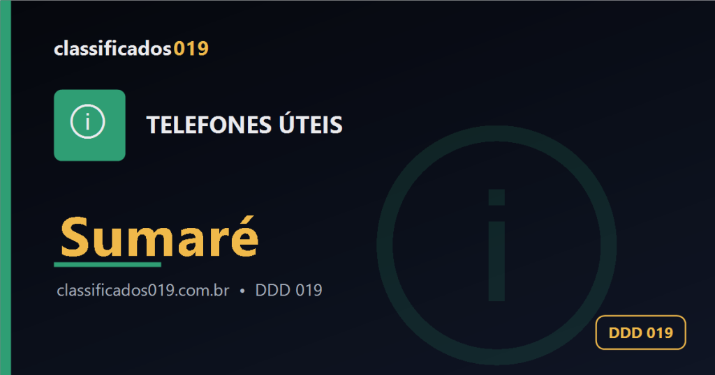 Telefones Úteis em Sumaré (019): Lista de Contatos Importantes