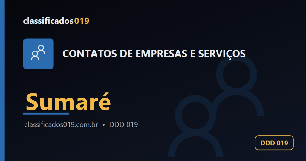 Contatos de Empresas e Serviços em Sumaré (DDD 019)