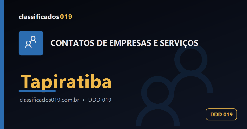 Contatos de Empresas e Serviços em Tapiratiba (DDD 019)