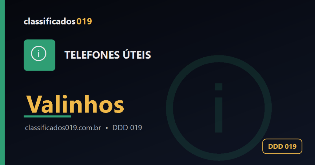 Telefones Úteis em Valinhos (019): Lista de Contatos Importantes