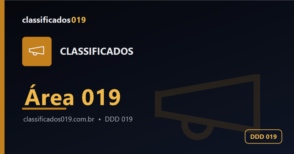 Classificados na Área 019 (DDD 019): Anúncios Grátis por Cidade